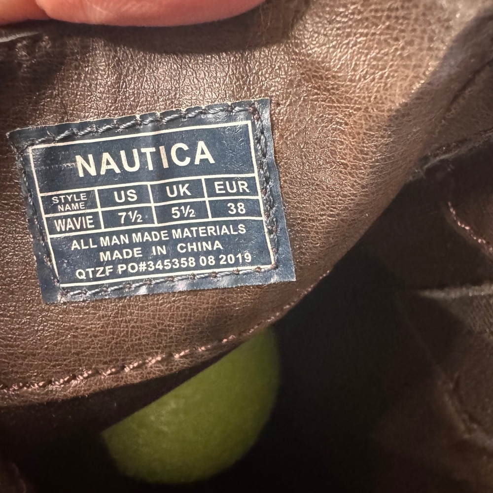 Nautica Brown Faux Leather Tall Riding Boots Women's Size 7.5 Round Toe Side Zip - Picture 8 of 10